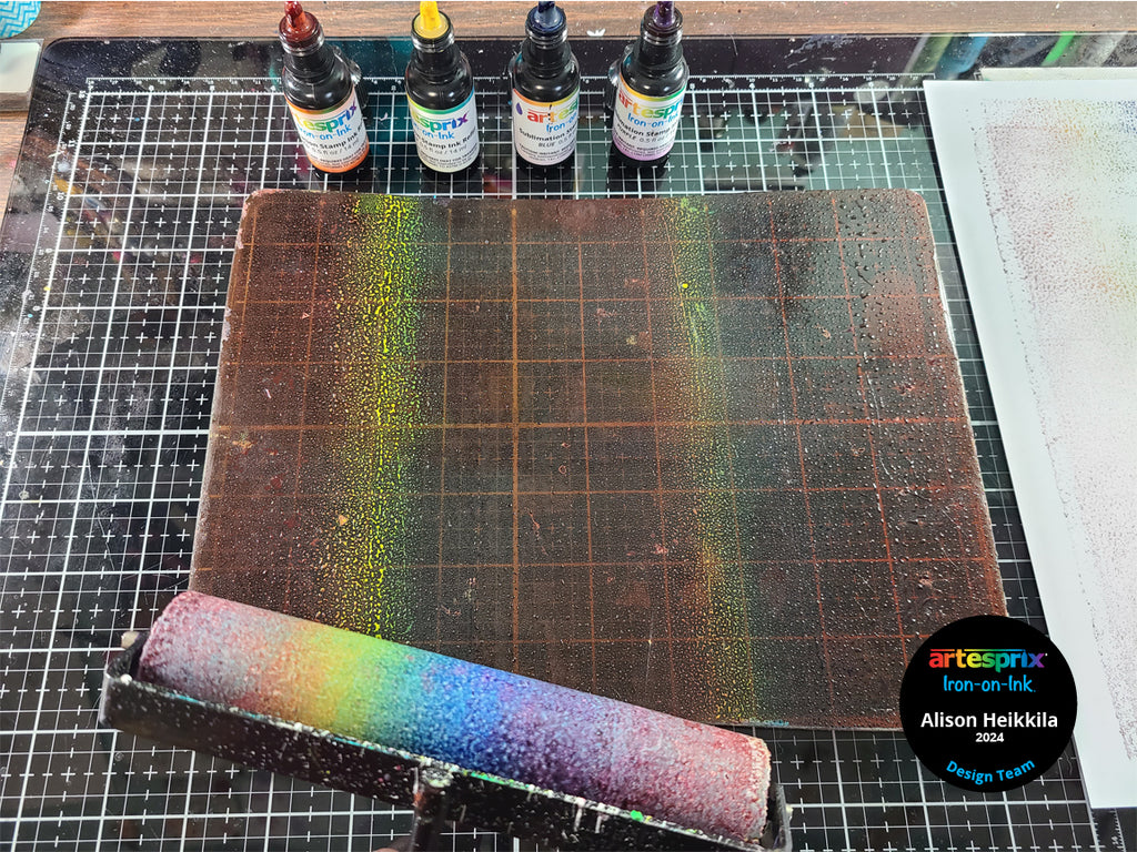 brayer with sublimation stamp ink refill ink and gel press plate