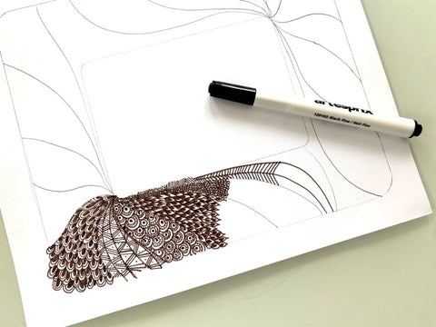 zentangle design with artesprix marker 