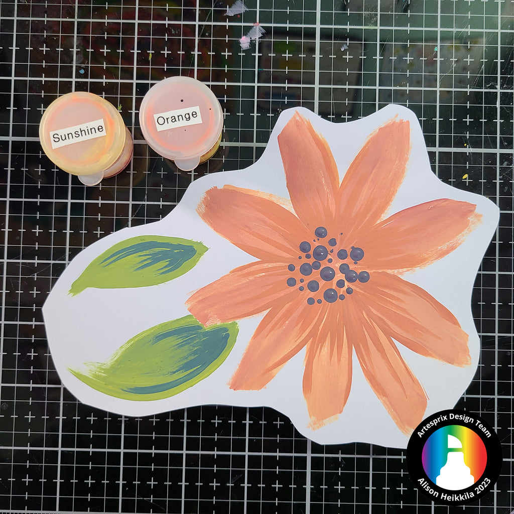orange sublimation paint flower 