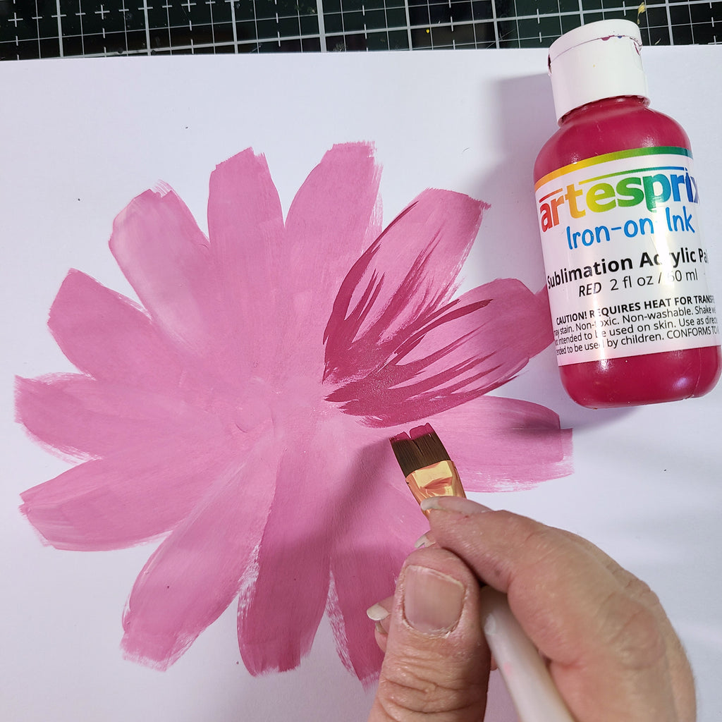 pink sublimation paint flower 