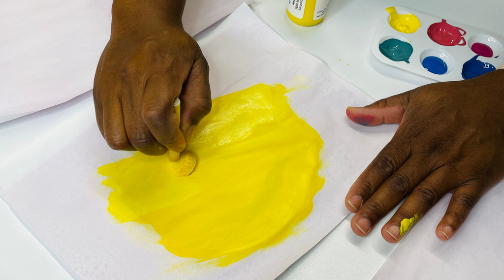yellow sublimation paint on plain paper 