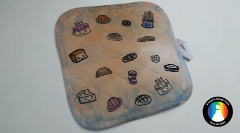 sublimation pot holder with artesprix stamp pads and stampanniething stamps 