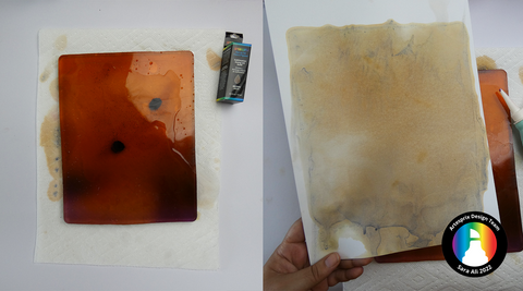 gel press plate with isopropyl alcohol and Artesprix sublimation stamp ink refills 
