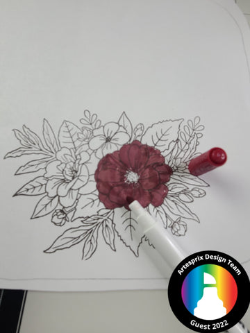 Artesprix Sublimation markers and stamp pad floral design 