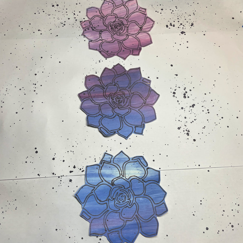 sublimation paint design with stencil and splatter 