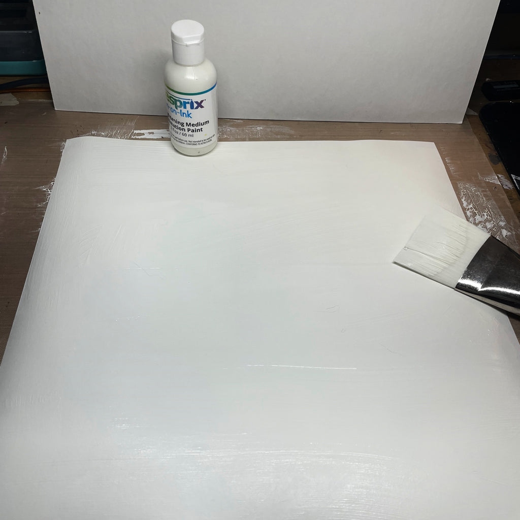 plain paper with white acrylic paint 