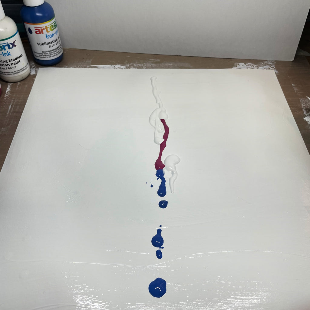 plain paper with artesprix acrylic sublimation paint 