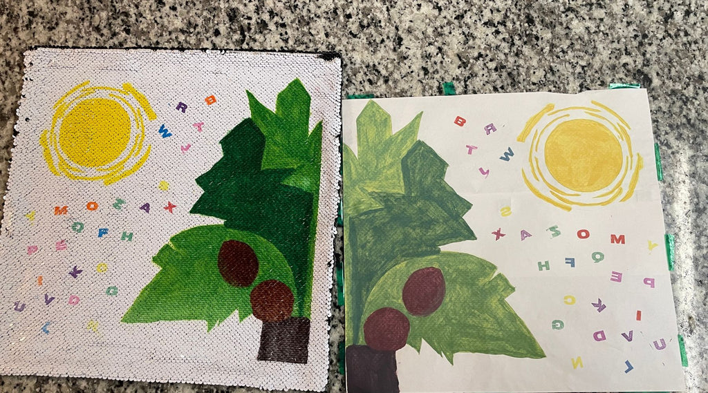 before and after artesprix sequin pillow case project