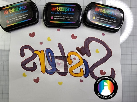 sublimation artesprix design with stamp pads and markers 