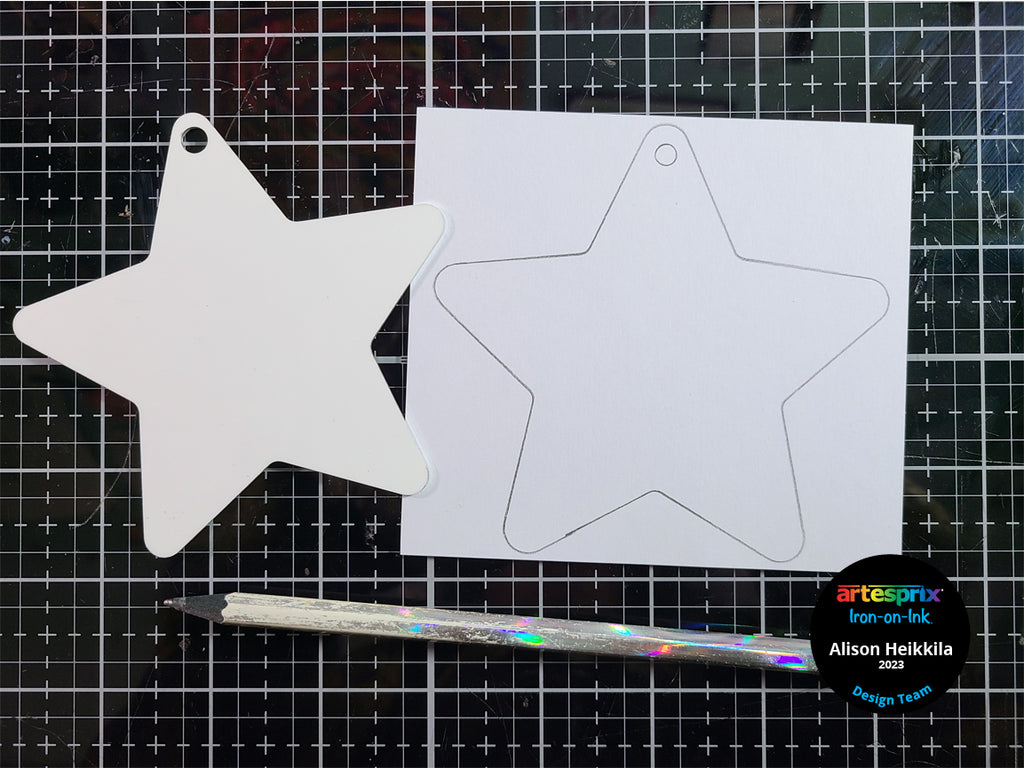 star ornament template on plain copy paper