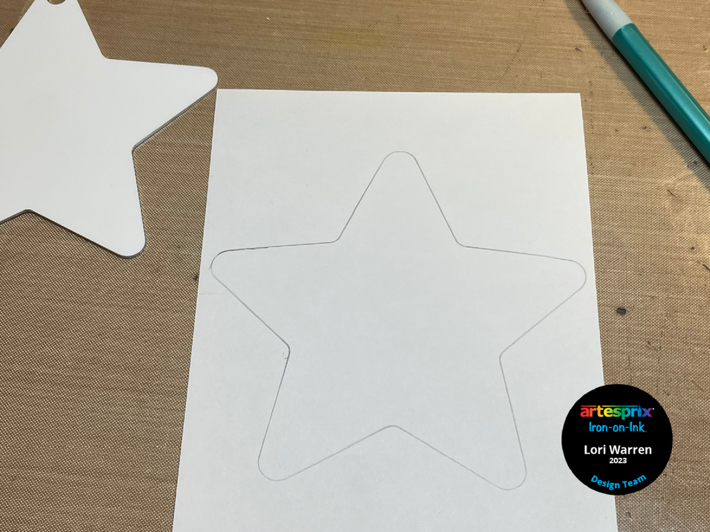 star ornament template on plain paper