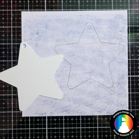 gel press design with Artesprix sublimation paint with star ornament template 