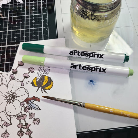sublimation water color affect with artesprix markers 