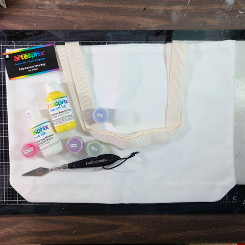 sublimation canvas tote bag artesprix acrylic paints 