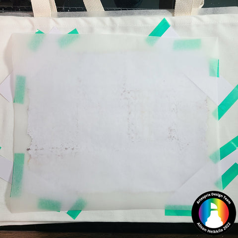 artesprix sublimation design on tote bag before transfer 