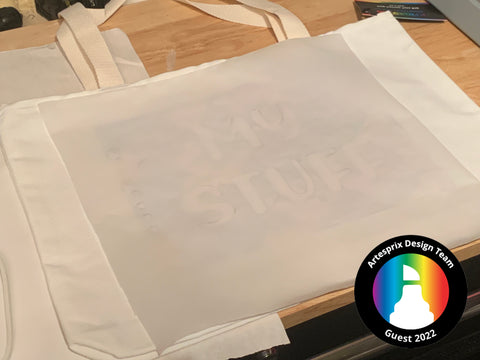 sublimation tote bag with protective paper before transfer 