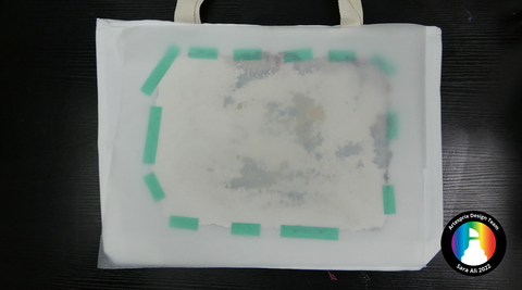 sublimation tote bag with protective paper before transfer 