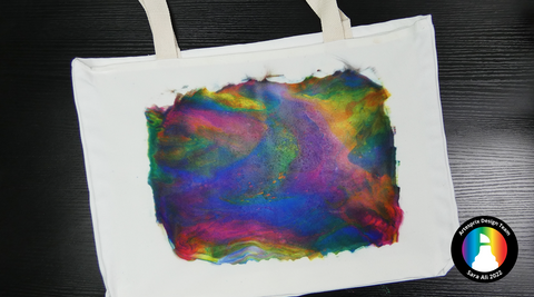 sublimation tote bag with artesprix paint poured design 