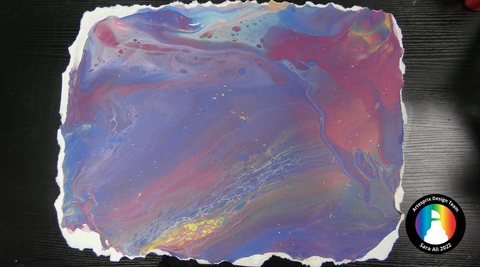 paint pour technique with sublimation paint 