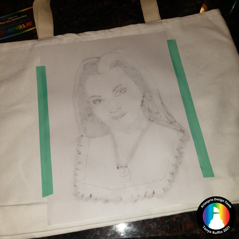 Sublimation polyester tote with Artesprix sublimation markers 