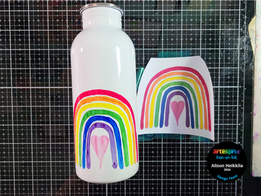 before and after sublimation project on water bottle