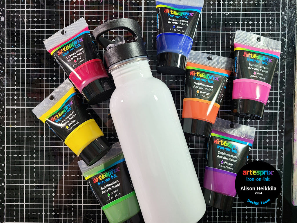 sublimation water bottle artesprix acrylic paint