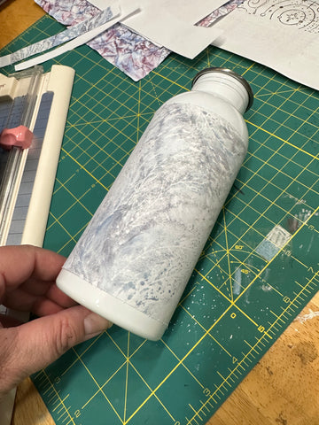 sublimation water bottle with design after transfer