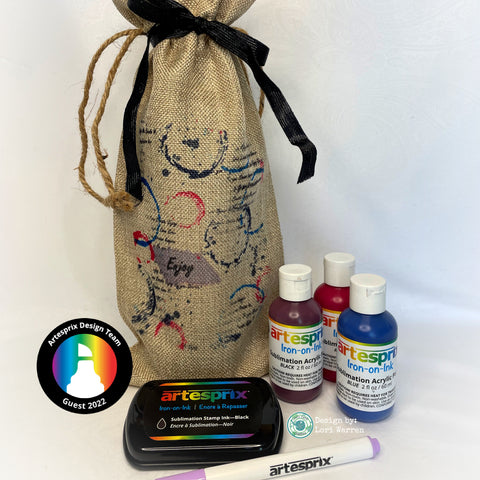 sublimation wine bag project with artesprix iron-on-ink