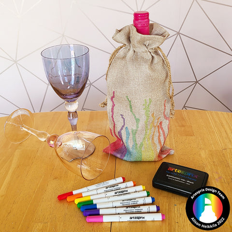 Sublimation wine bag with artesprix markers and gel press plate 