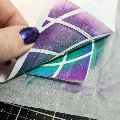 sublimation design with stamp pads after transfer