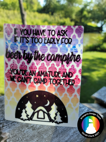 Sublimation camping sign DIY with silhouette cameo gel press plate 
