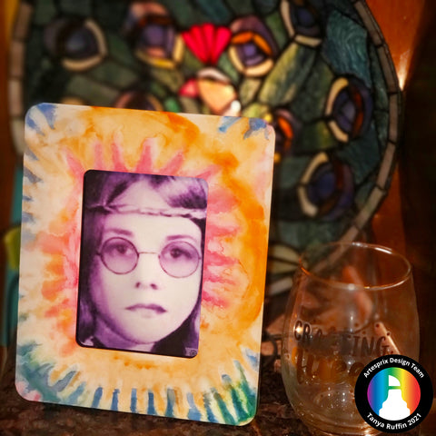 Picture Frame Painting Tie Dye Design with Artesprix 