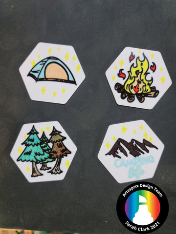 Sublimation Hexagon Magnets Camping DIY