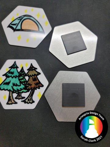 Sublimation Hexagon Magnets DIY Camping 