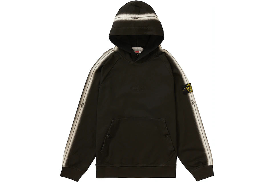 STONE ISLAND X SUPREME STRIPE HOODED SWEATSHIRT BLACK – Wilson's Stuff