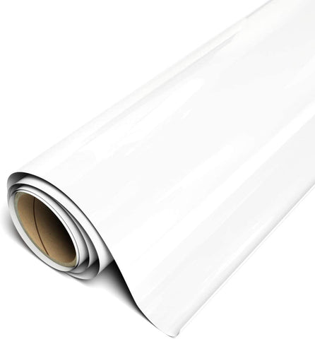 12 x 12ft Heat Transfer Vinyl Rolls PU (Strong Stretchy) HTV Vinyl White  for Shirts Sooez Iron on Vinyl for All Cutter Machine Easy to Cut & Weed  for DIY Heat Vinyl