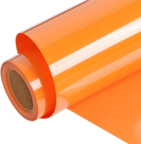 Orange Heat Transfer Vinyl Rolls - 12 x 10FT Orange Iron on Vinyl for  Shirts,Orange Iron on for Cricut & All Cutter Machine - Easy to Cut & Weed  for