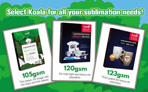  Koala Sublimation Paper 13X19 inches 120gsm 120 Sheets for  Personalize Your Gift Compatible With Inkjet Printer Sublimation Ink :  Office Products