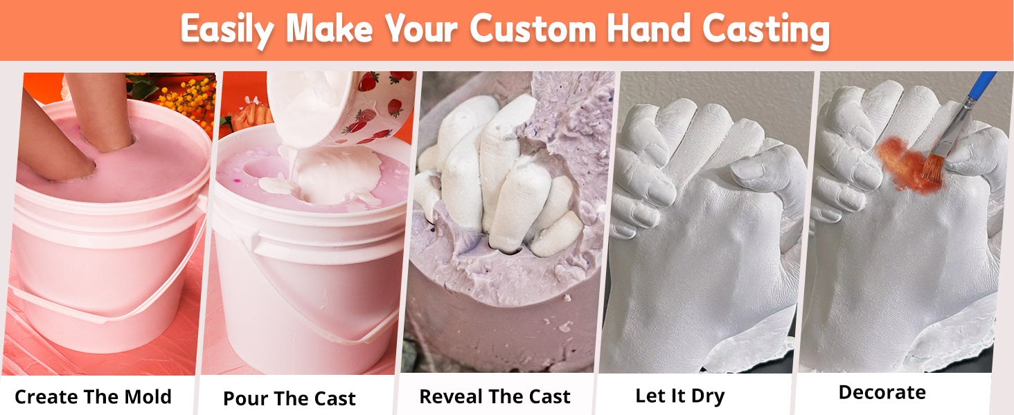  Hand Casting Kit + Refill Bundle, Makes 2 Casts, Hand Mold Kit Couples  Crafts
