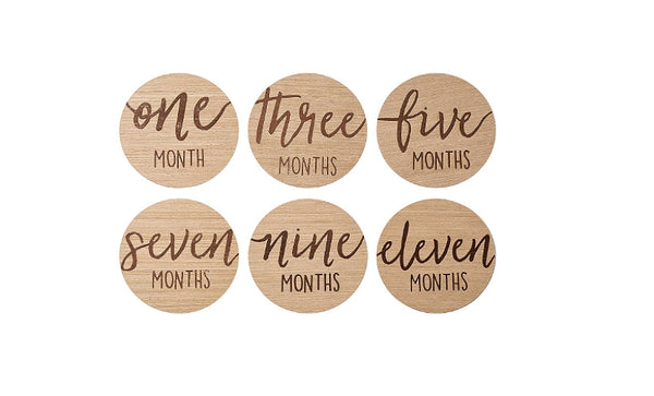 baby milestone wooden disks