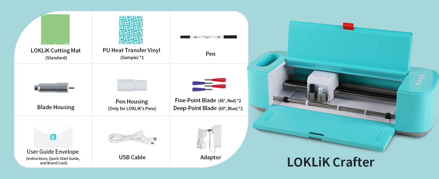 HTVRONT by LOKLiK DIY Cutting Machine for All Vinyl Crafts w/ Bluetooth &  USB for Windows & Mac Vinyl Cutter Machine for Cricut Vinyl 