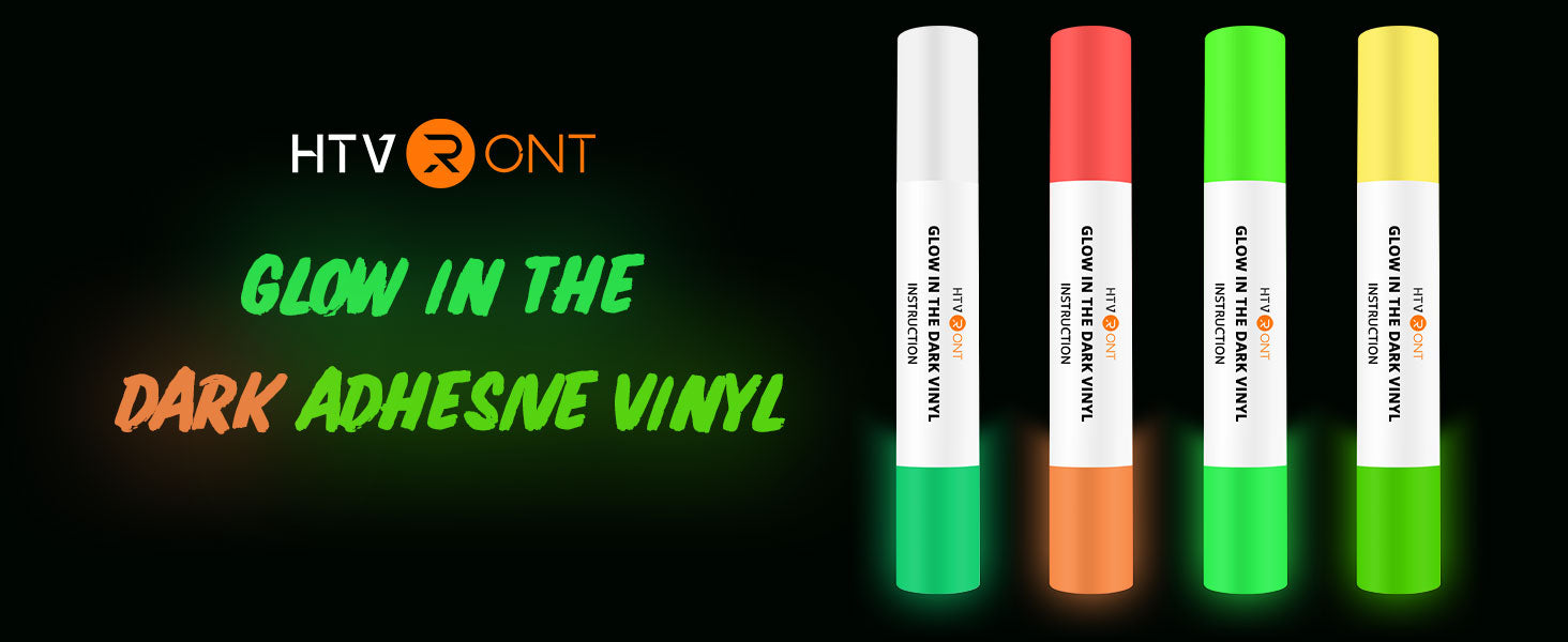 Glow in Dark Permanent Vinyl Neon Adhesive Vinyl Roll - 12 x 5ft （4 c –  HTVRONT