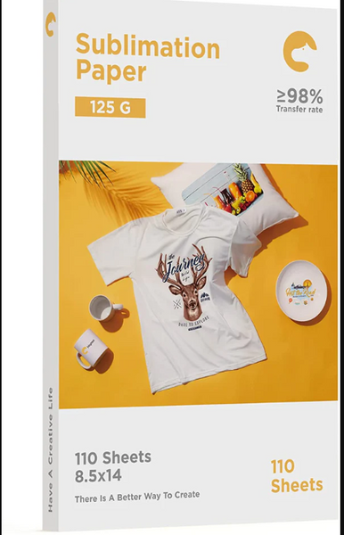 A-sub Sublimation Paper Heat Transfer 110 Sheets 8.5 x 11 Inches Letter Size Compatible with Inkjet Printer 120gsm