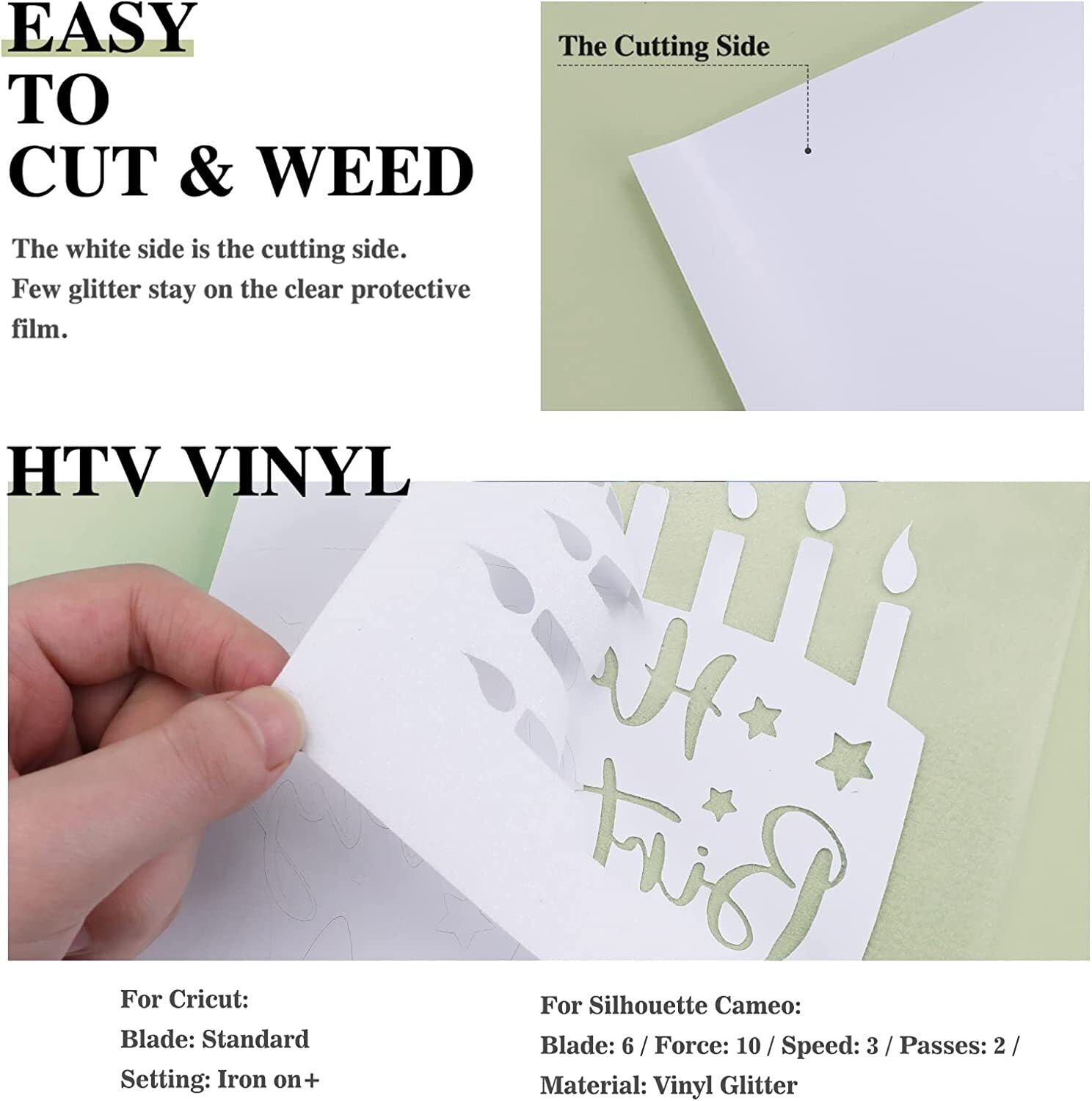 LOKLiK Green HTV Heat Transfer Vinyl -12 x 6ft Iron on Vinyl for T  Shirts-HTV Vinyl for Cricut & Silhouette-Green HTV Vinyl Easy to Weed &  Cut（Green）