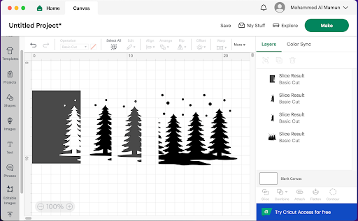 Slice Tool In Cricut Design Space