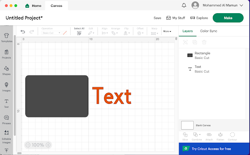 Slice Tool In Cricut Design Space