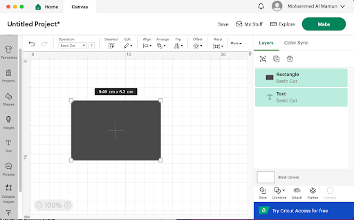 Slice Tool In Cricut Design Space