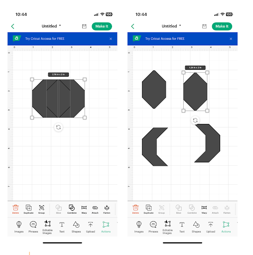 Slice Tool In Cricut Design Space