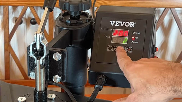 Placing VEVOR heat press on a sturdy table