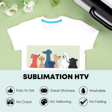 HTVRONT 12X5ft Matte Sublimation HTV Vinyl for Light-Colored